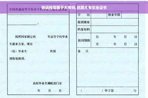 铁运校是属于大专吗,铁路大专毕业证书