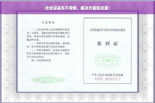 毕业证丢失不用慌，解决方案在这里！