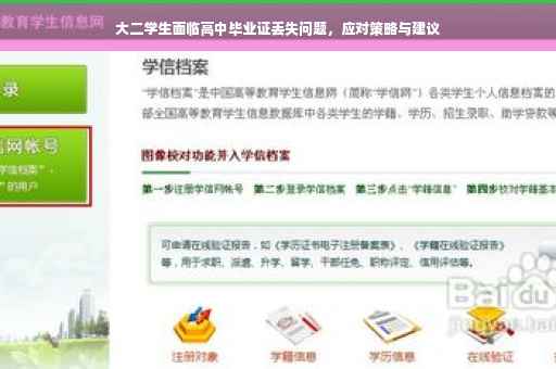大二学生面临高中毕业证丢失问题，应对策略与建议