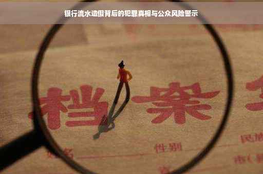 银行流水造假背后的犯罪真相与公众风险警示