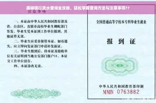 揭秘银行流水查询全攻略，轻松掌握查询方法与注意事项??