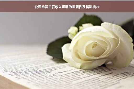公司给员工开收入证明的重要性及其影响?? 公司给员工开收入证明的重要性及其影响??