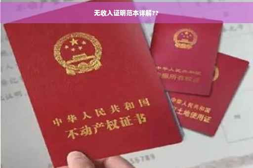 无收入证明范本详解??