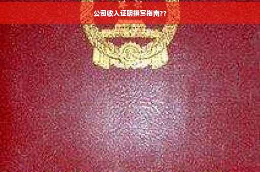 公司收入证明撰写指南??
