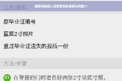 揭秘开假收入证明背后的真相与风险??
