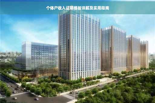 个体户收入证明模板详解及实用指南