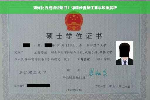 如何补办成绩证明书？详细步骤及注意事项全解析