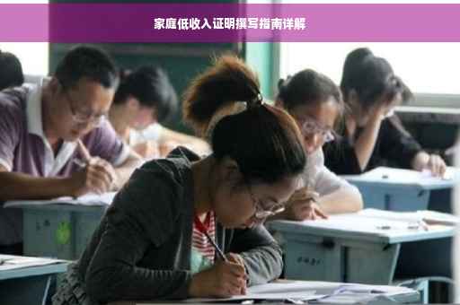 家庭低收入证明撰写指南详解