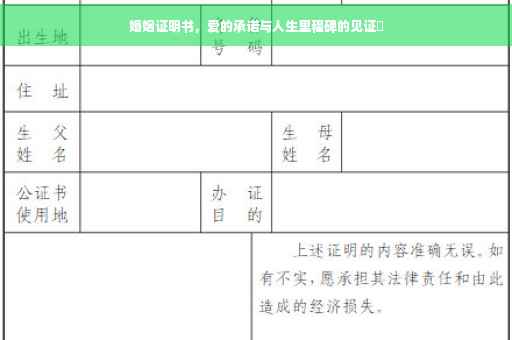 婚姻证明书，爱的承诺与人生里程碑的见证✨