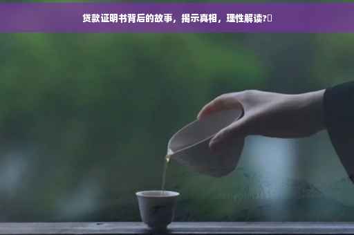贷款证明书背后的故事，揭示真相，理性解读?✨