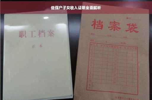 低保户子女收入证明全面解析