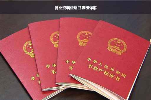 商业资料证明书表格详解