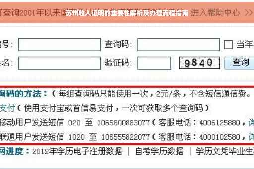 苏州收入证明的重要性解析及办理流程指南