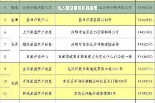 收入证明用途详解指南