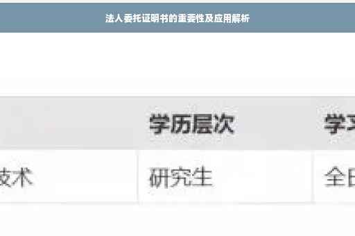 法人委托证明书的重要性及应用解析