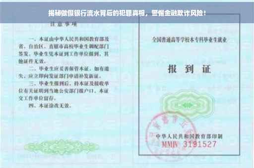 揭秘做假银行流水背后的犯罪真相，警惕金融欺诈风险！