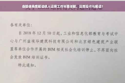 自媒体角度解读收入证明工作年限详解，深度探讨与解读?