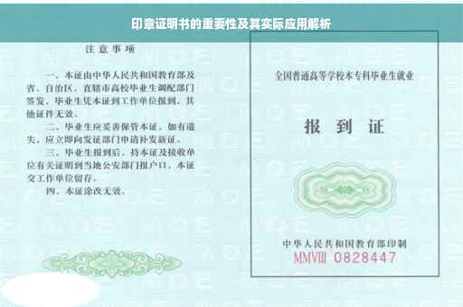 印章证明书的重要性及其实际应用解析