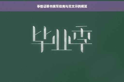 事情证明书撰写指南与范文示例概览