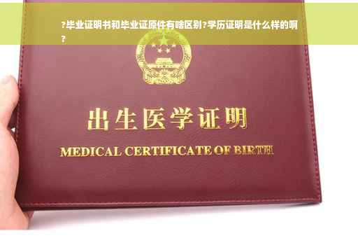 ?毕业证明书和毕业证原件有啥区别?学历证明是什么样的啊
?