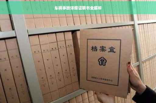 车祸事故详细证明书全解析