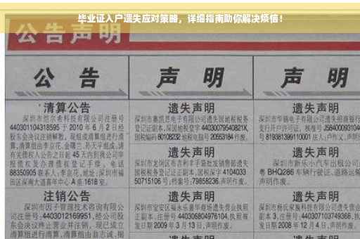 毕业证入户遗失应对策略，详细指南助你解决烦恼！
