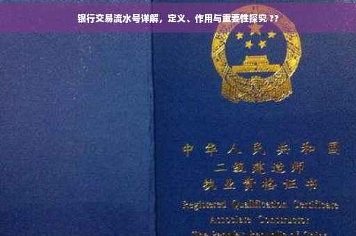 银行交易流水号详解，定义、作用与重要性探究 ??