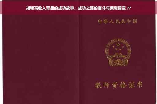 揭秘高收入背后的成功故事，成功之路的奋斗与荣耀篇章 ??