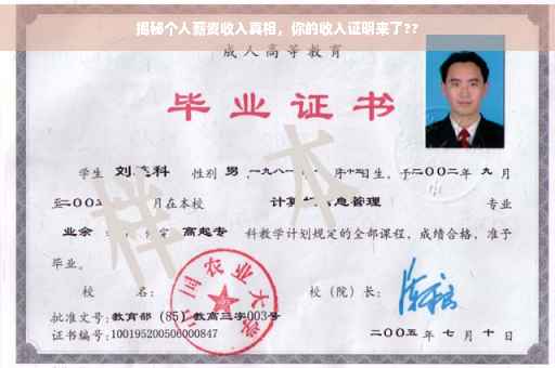 揭秘个人薪资收入真相，你的收入证明来了??