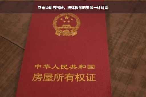 立案证明书揭秘，法律程序的关键一环解读