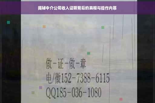 揭秘中介公司收入证明背后的真相与操作内幕