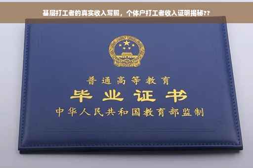 基层打工者的真实收入写照，个体户打工者收入证明揭秘??
