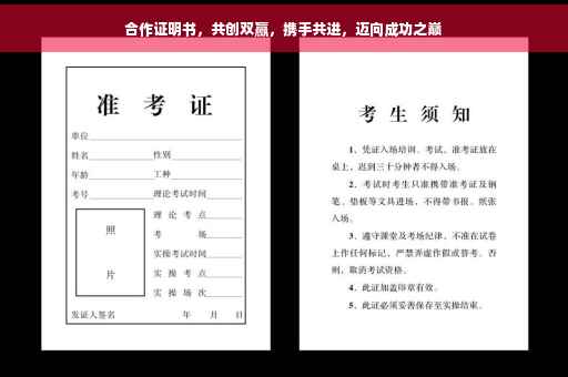 合作证明书，共创双赢，携手共进，迈向成功之巅