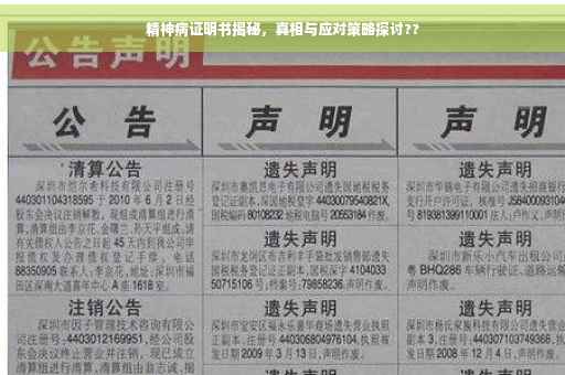 精神病证明书揭秘，真相与应对策略探讨??