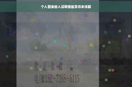 个人薪金收入证明模板及范本详解