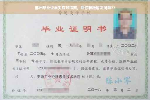 郴州毕业证丢失应对指南，助你轻松解决问题??