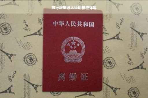 农行房贷收入证明模板详解