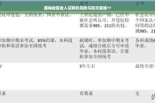 揭秘虚假收入证明的风险与防范策略??