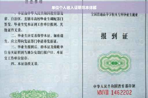 单位个人收入证明范本详解