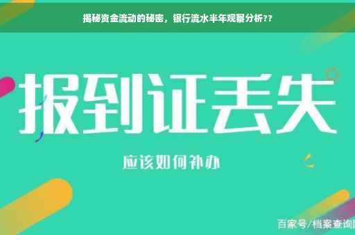 揭秘资金流动的秘密，银行流水半年观察分析??