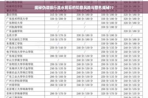 揭秘伪造银行流水背后的犯罪风险与罪名揭秘??