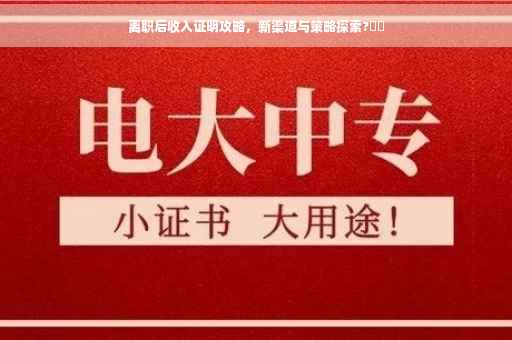 离职后收入证明攻略，新渠道与策略探索?⚡️