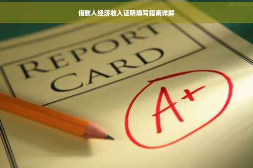 借款人经济收入证明填写指南详解