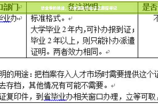 毕业季的挑战，大叔遗失毕业证之路探寻记