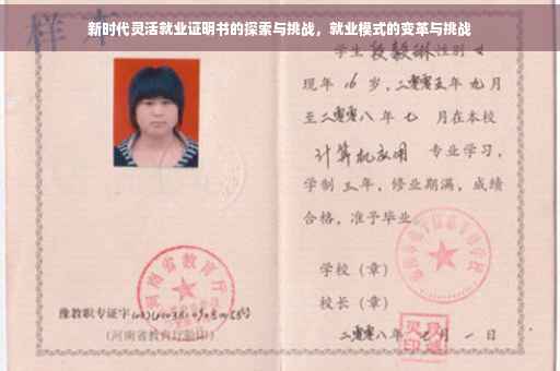 新时代灵活就业证明书的探索与挑战，就业模式的变革与挑战