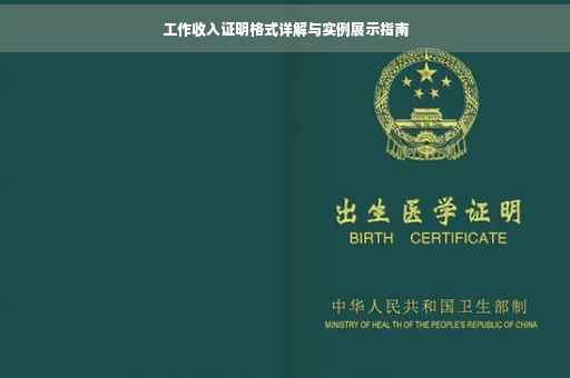 工作收入证明格式详解与实例展示指南