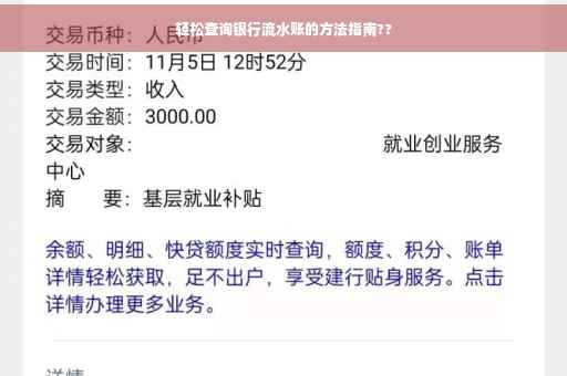 轻松查询银行流水账的方法指南??