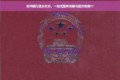 苏州银行流水代办，一站式服务详解与操作指南??