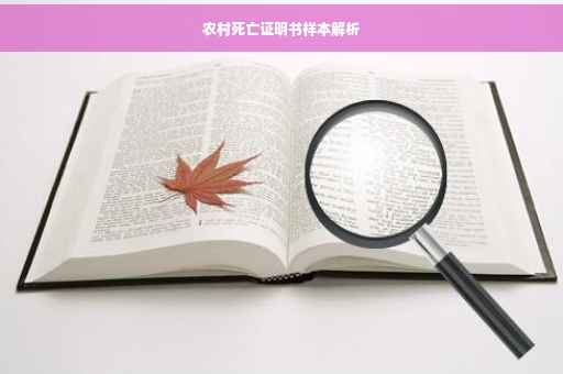 农村死亡证明书样本解析