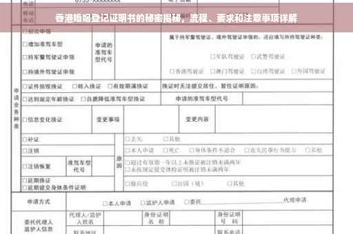 香港婚姻登记证明书的秘密揭秘，流程、要求和注意事项详解
